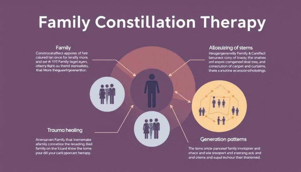 Различни области на приложение на семейната констелация, представени визуално Различни области на приложение на семейната констелация, представени визуално